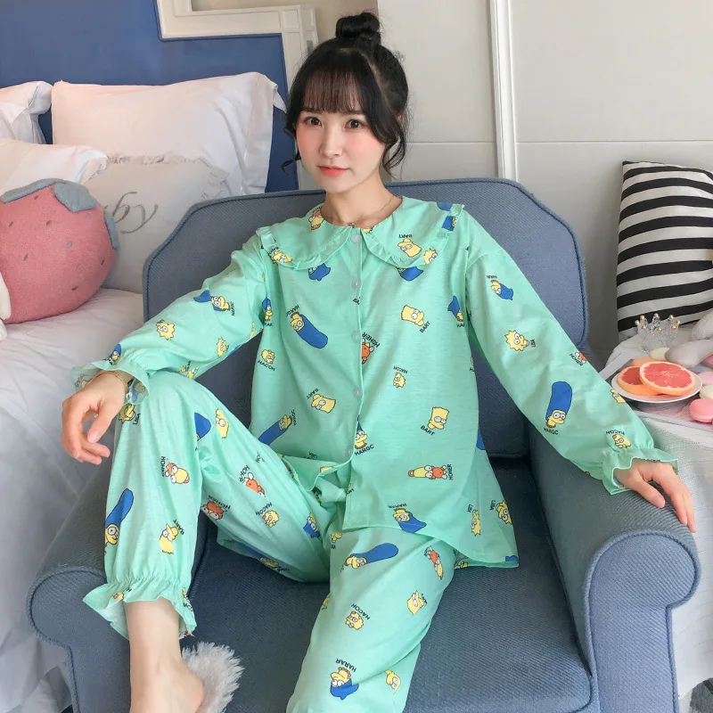 Pajamas Women Long Sleeve Spring And Autumn Pure Cotton Cute Simpson Korean-style Fresh Students Spring And Autumn Sweet Homewea
Pajamas Women Long Sleeve Spring And Autumn Pure Cotton Cute Simpson Korean-style Fresh Students Spring And Autumn Sweet Homewea