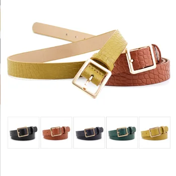 New crocodile pattern belt women's fashion wild decoration ladies square buckle jeans dress belt custom wholesale 5 colors
New crocodile pattern belt women's fashion wild decoration ladies square buckle jeans dress belt custom wholesale 5 colors