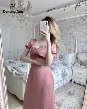 Dress Short Puff SleeveV-neck Elegant Chiffon Vestidos Ankle-Length Casual A-line Dresses For Party
Dress Short Puff SleeveV-neck Elegant Chiffon Vestidos Ankle-Length Casual A-line Dresses For Party