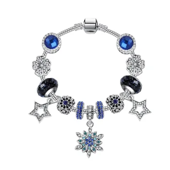 Fit Pandoras 925 silver Blue Star Snowflake crystal pendant bracelet DIY jewelry charm Beads cat eye bracelets for Holiday gifts
Fit Pandoras 925 silver Blue Star Snowflake crystal pendant bracelet DIY jewelry charm Beads cat eye bracelets for Holiday gifts