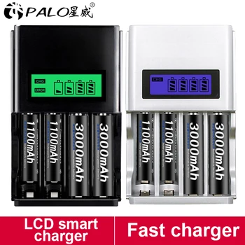 PALO 4 Slots Smart LCD Display Battery Charger For AA / AAA NiCd NiMh Rechargeable Batteries AA/AAA Batteries universal charger
PALO 4 Slots Smart LCD Display Battery Charger For AA / AAA NiCd NiMh Rechargeable Batteries AA/AAA Batteries universal charger