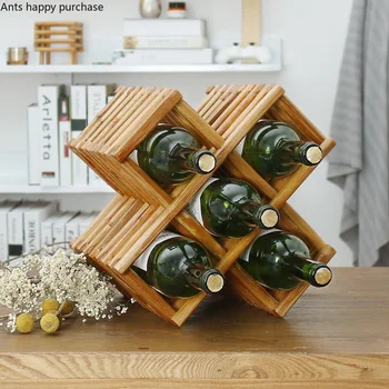 Solid Wood Wine Rack Storage Decoration Household Wine Cabinet Shelf Living Room Home Desktop Shelf Diamond Shaped Multi-grid 
Solid Wood Wine Rack Storage Decoration Household Wine Cabinet Shelf Living Room Home Desktop Shelf Diamond Shaped Multi-grid