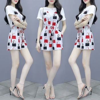 Summer Korean Patchwork Fake Two Pieces Jumpsuit Women High Waist Print Sports Overalls Drawstring Jumsuits For Woman Jumpshort
Summer Korean Patchwork Fake Two Pieces Jumpsuit Women High Waist Print Sports Overalls Drawstring Jumsuits For Woman Jumpshort