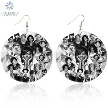 SOMESOOR Printed Black Woman Hero American First Lady Wooden Drop Earrings Mrs Obama Power Sayings Design Jewelry For Women Gift
SOMESOOR Printed Black Woman Hero American First Lady Wooden Drop Earrings Mrs Obama Power Sayings Design Jewelry For Women Gift
