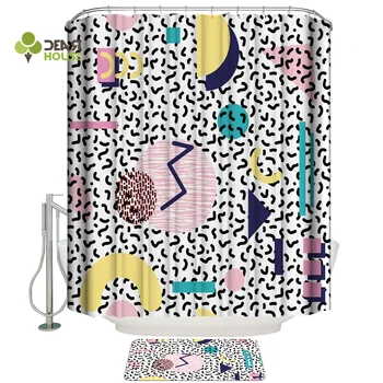 Dear House Shower Curtain and Mat Set Geometric Filling Patterns Shower Curtain Set Waterproof Fabric
Dear House Shower Curtain and Mat Set Geometric Filling Patterns Shower Curtain Set Waterproof Fabric