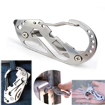 Multifunction Keychain Survival Outdoor EDC Tactical Pocket Tool Stainless Steel Carabiner Clip Bottle Opener Wrench Screw Tool
Multifunction Keychain Survival Outdoor EDC Tactical Pocket Tool Stainless Steel Carabiner Clip Bottle Opener Wrench Screw Tool