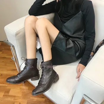 Women's Patchwork Ankle Boots Med Heels Square Heel Lace Up Square Toe Shoes
Women's Patchwork Ankle Boots Med Heels Square Heel Lace Up Square Toe Shoes