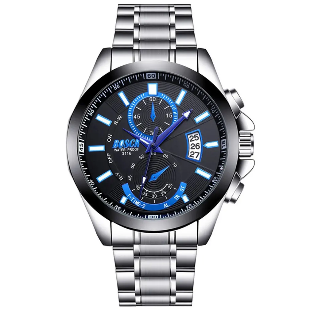 Fashion Watches Men's Steel Belt Calendar Sports Waterproof Large Dial Luminous Watch Quartz Luminous Hands Watch
Fashion Watches Men's Steel Belt Calendar Sports Waterproof Large Dial Luminous Watch Quartz Luminous Hands Watch