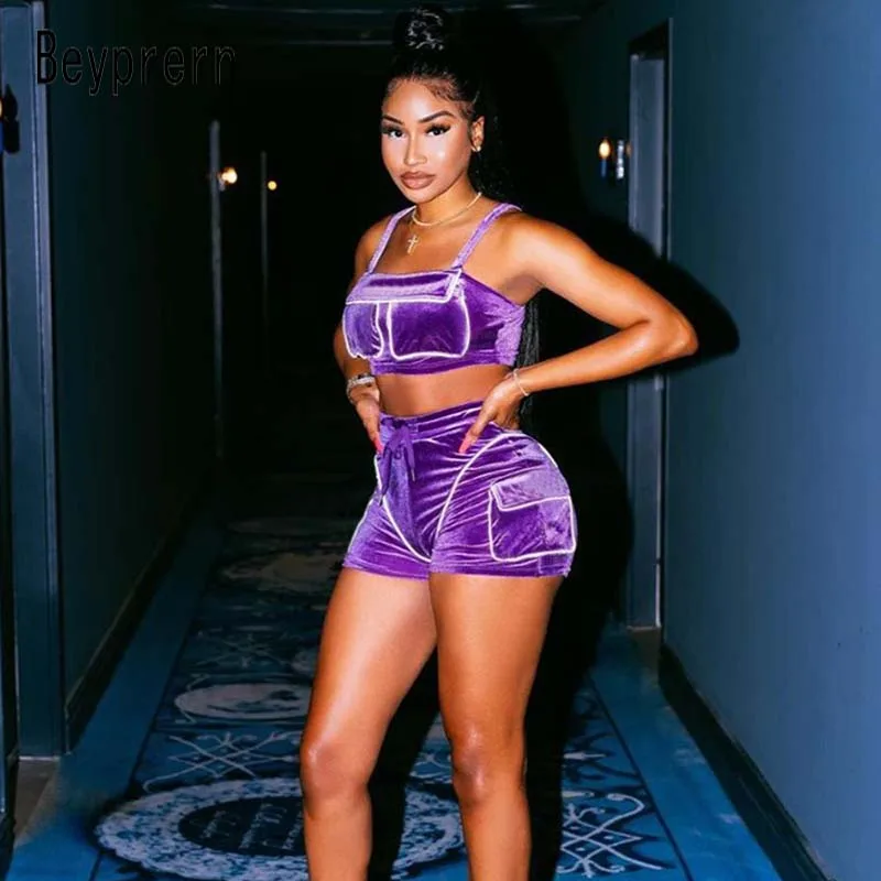 Beyprern Women Reflective Patchwork Velvet Biker Shorts Set Combat Cargo Girl Set 2 Pieces Combat Purple Velvet Set Wholesale
Beyprern Women Reflective Patchwork Velvet Biker Shorts Set Combat Cargo Girl Set 2 Pieces Combat Purple Velvet Set Wholesale