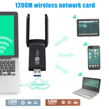 1200M Mini USB Wireless WiFi Receiver Card Adapter for Desktop PC USB 3.0 Dual Antenna VH99
1200M Mini USB Wireless WiFi Receiver Card Adapter for Desktop PC USB 3.0 Dual Antenna VH99