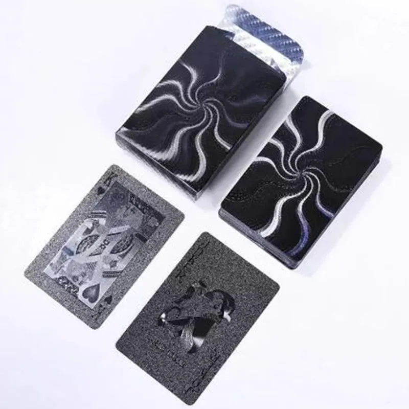 54 Cards/sets Durable Plastic Playing Cards Table Game Collection Black Playing Cards Waterproof High Quality
54 Cards/sets Durable Plastic Playing Cards Table Game Collection Black Playing Cards Waterproof High Quality