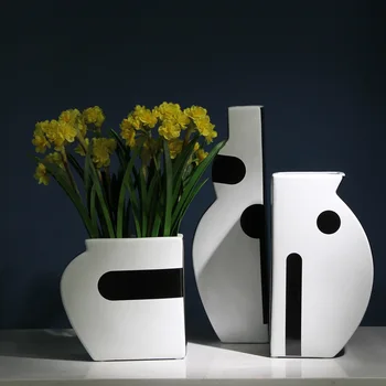 Creative Abstract Floral Ornaments Modern Nordic Minimalist Style Ceramic Vase Flower Arrangement Home Model Room Decorations
Creative Abstract Floral Ornaments Modern Nordic Minimalist Style Ceramic Vase Flower Arrangement Home Model Room Decorations