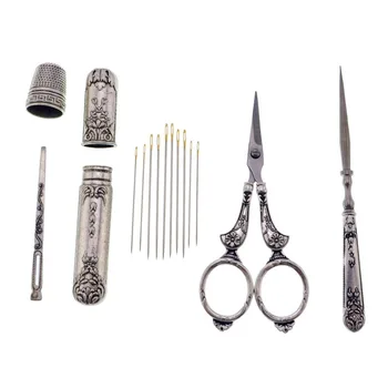 1 Set Vintage Embroidery Scissor Needle Case Sewing Thimble Awl Needlework Tools
1 Set Vintage Embroidery Scissor Needle Case Sewing Thimble Awl Needlework Tools