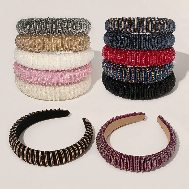Crystal Shiny Colorful Color Crystal Headband for Woman Elegant Thick Sponge Hair Band Bridal Wedding Party Hair Accessories 
Crystal Shiny Colorful Color Crystal Headband for Woman Elegant Thick Sponge Hair Band Bridal Wedding Party Hair Accessories