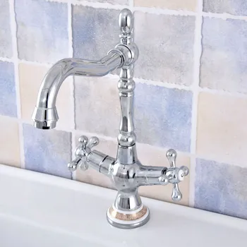 Polished Chrome Brass Bathroom Kitchen Basin Sink Faucet Mixer Tap Swivel Spout Dual Cross Handles Ceramic Base One Hole msf666
Polished Chrome Brass Bathroom Kitchen Basin Sink Faucet Mixer Tap Swivel Spout Dual Cross Handles Ceramic Base One Hole msf666