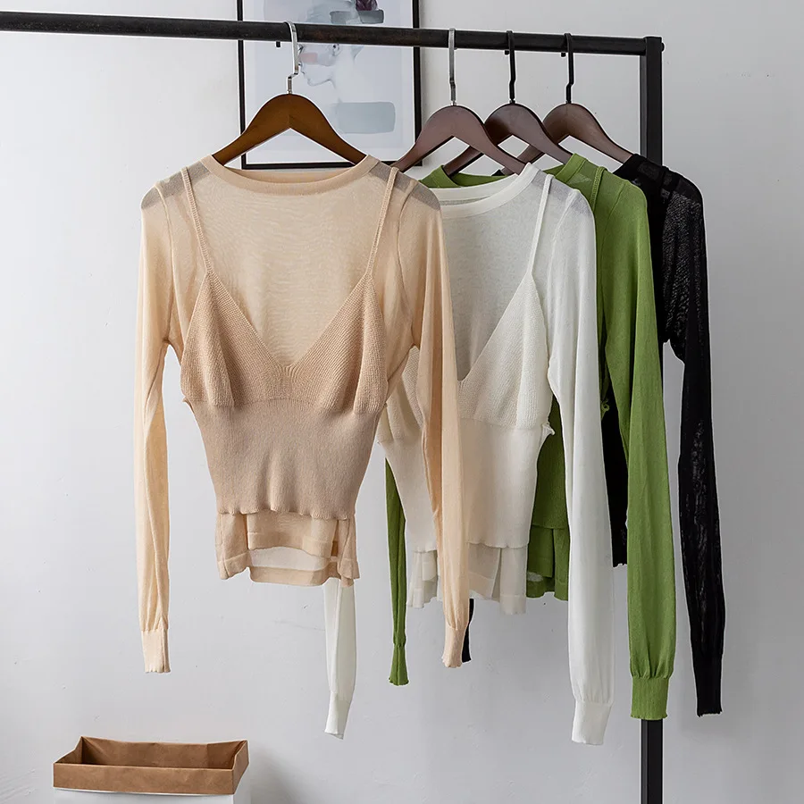 Solid Color Wweater Sling 2019 Autumn New Korean Version Of The Long-sleeved Waist Outside The Two-piece Thin Style Women
Solid Color Wweater Sling 2019 Autumn New Korean Version Of The Long-sleeved Waist Outside The Two-piece Thin Style Women