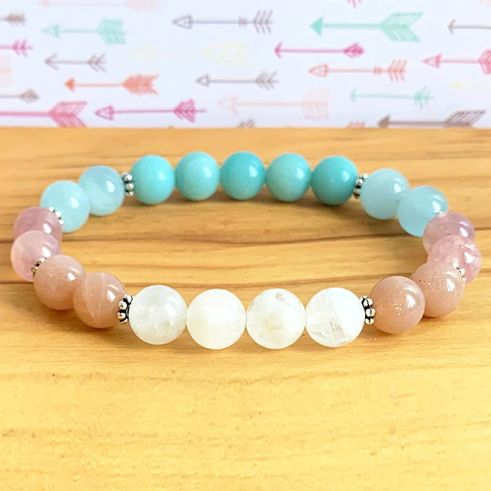 Новый дизайн, браслет MG1221 с лунным камнем и солнечным камнем Mala, браслет из бисера с аквамарином и амазонитом, браслет счастье и радость
Новый дизайн, браслет MG1221 с лунным камнем и солнечным камнем Mala, браслет из бисера с аквамарином и амазонитом, браслет счастье и радость