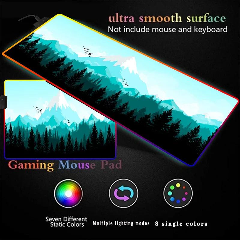 Forest Mountain Scenery RGB Gaming Large Mouse Pad Led Computer Mousepad Big Mouse Mat with Backlight Carpet Keyboard Desk Mat
Forest Mountain Scenery RGB Gaming Large Mouse Pad Led Computer Mousepad Big Mouse Mat with Backlight Carpet Keyboard Desk Mat
