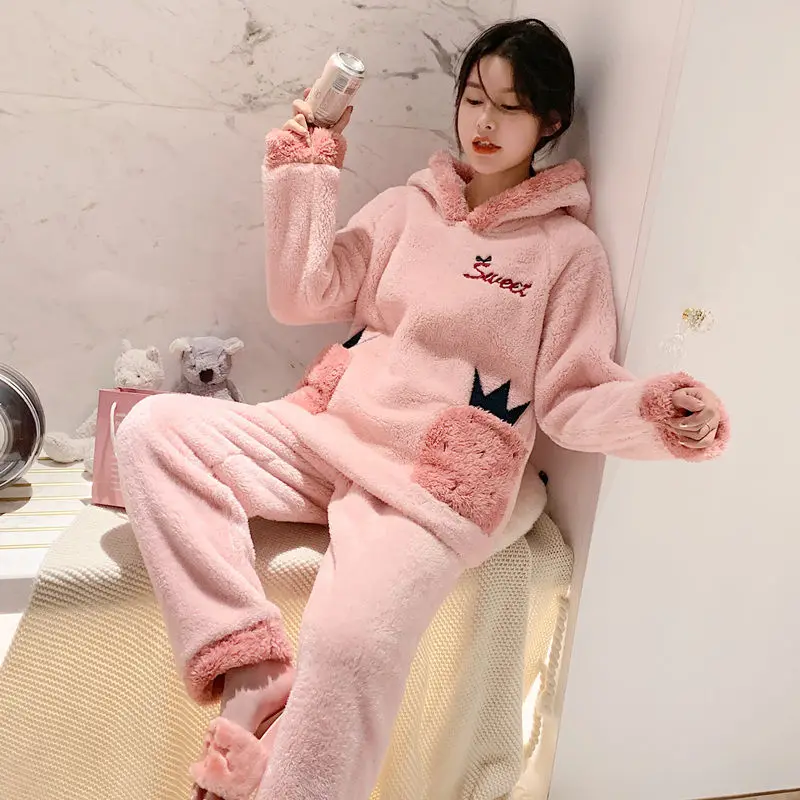 2020 Pajamas Women's Winter Long-Sleeved Thick Autumn and Winter Cute Flannel Korean-Style Student Homewear Set
2020 Pajamas Women's Winter Long-Sleeved Thick Autumn and Winter Cute Flannel Korean-Style Student Homewear Set
