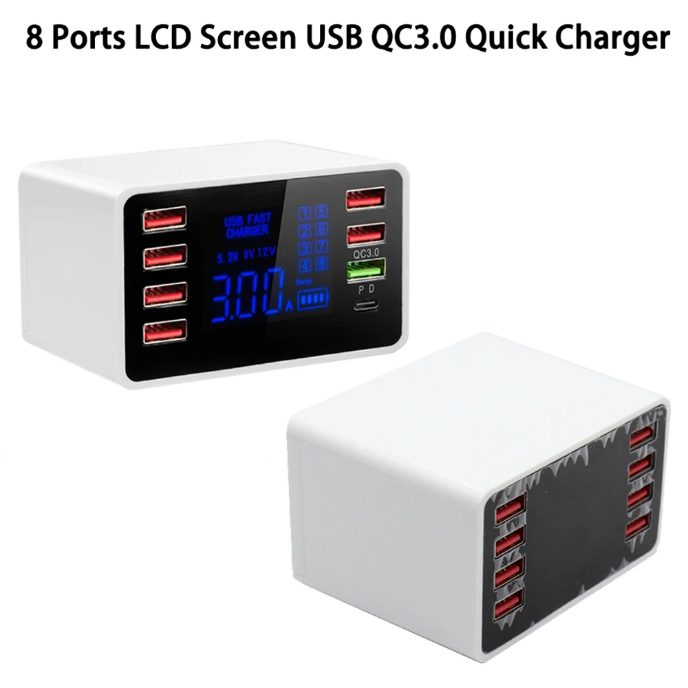 Hermecury LCD Screen 8 Ports USB Type C Quick Smart Charger With Digital Display 3.0A Max Fast Pocket Broadband Voltage Charger
Hermecury LCD Screen 8 Ports USB Type C Quick Smart Charger With Digital Display 3.0A Max Fast Pocket Broadband Voltage Charger