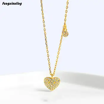 Fengxiaoling 100% Genuine 925 Sterling Silver Light Luxury Multiple Mini Zircons Heart Pendant Necklaces For Women Fine Jewelry
Fengxiaoling 100% Genuine 925 Sterling Silver Light Luxury Multiple Mini Zircons Heart Pendant Necklaces For Women Fine Jewelry