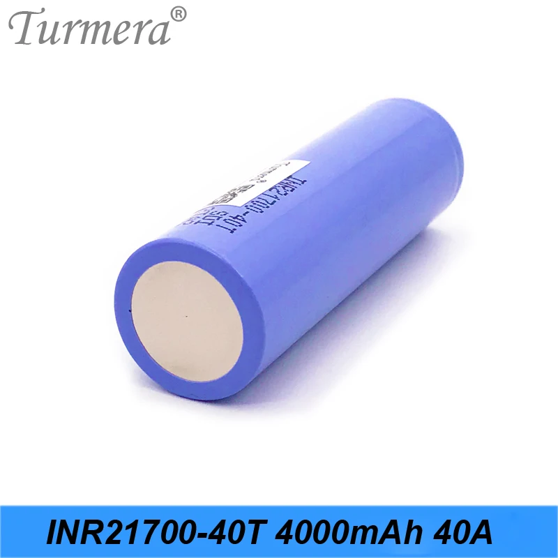 Turmera 21700 battery INR21700-40T 4000mah 40A Battery for Electric Cigarette and Screwdriver 3.6V Rechargeable Lithium Battery  06