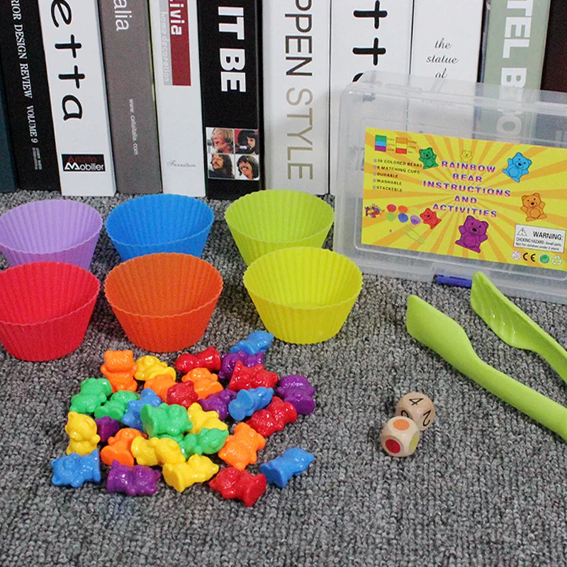 1 Set Of Stacked Cups With Counting Bears - Montessori Rainbow Paired Education Toys Teach Babies The Colors Of Assorted Toys
1 Set Of Stacked Cups With Counting Bears - Montessori Rainbow Paired Education Toys Teach Babies The Colors Of Assorted Toys