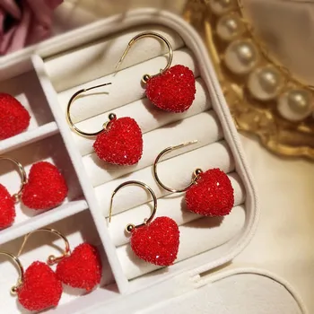 Drop Earrings For Women S925 Silver Needles Heart Candy Red Cubic Zirconia Eardrop Temperament New Year Ear Hook Fine Jewelry
Drop Earrings For Women S925 Silver Needles Heart Candy Red Cubic Zirconia Eardrop Temperament New Year Ear Hook Fine Jewelry