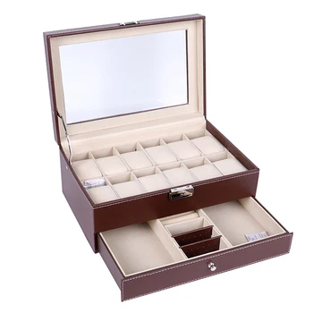 12 Slots Watch Box Mens Watch Organizer Pu Leather Case with Jewelry Drawer for Storage and Display Brown
12 Slots Watch Box Mens Watch Organizer Pu Leather Case with Jewelry Drawer for Storage and Display Brown