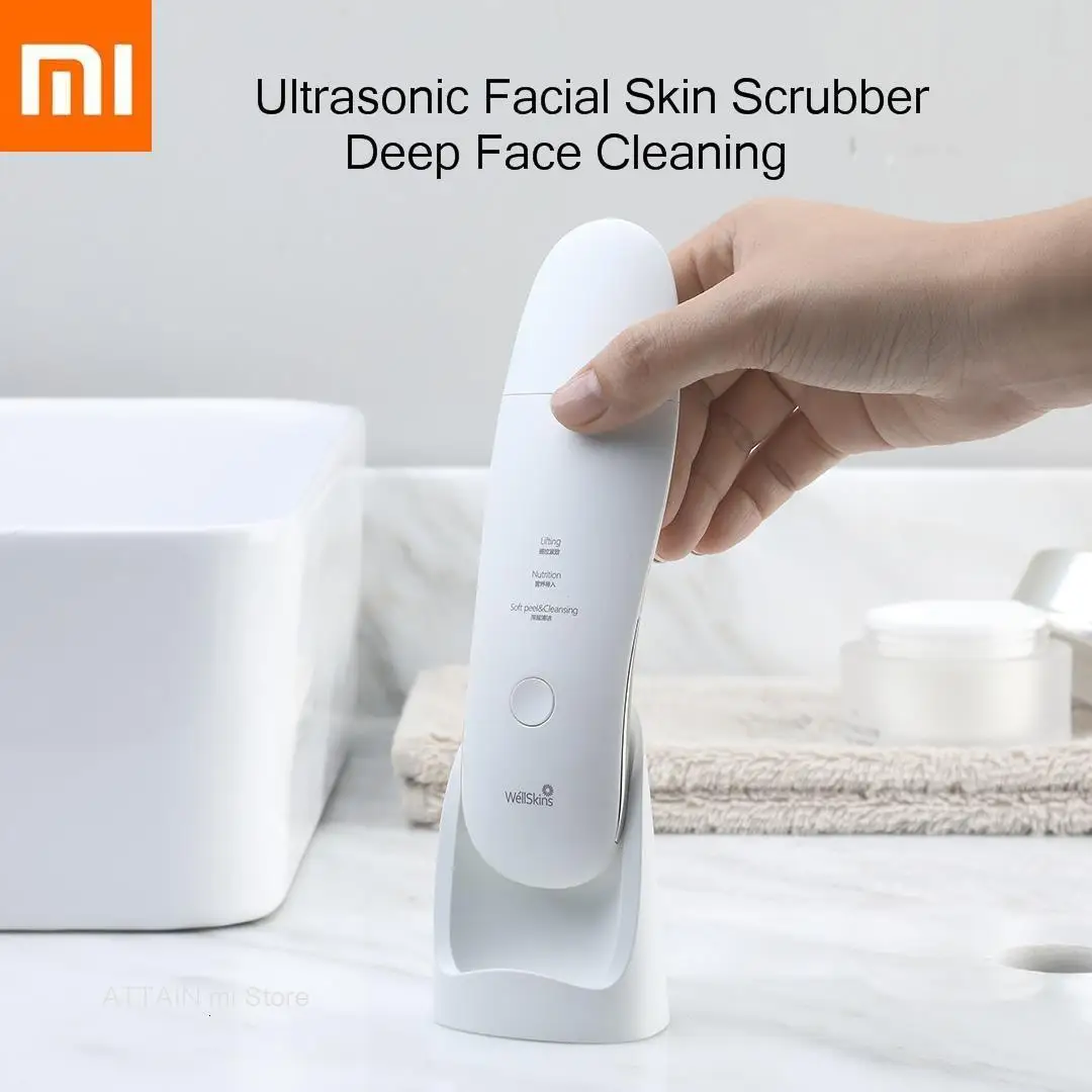 Xiaomi MIJIA Ultrasonic Facial Skin Scrubber Deep Face Cleaning Peeling Skin Care Device xiomi Smart home Chip Beauty Instrument
Xiaomi MIJIA Ultrasonic Facial Skin Scrubber Deep Face Cleaning Peeling Skin Care Device xiomi Smart home Chip Beauty Instrument