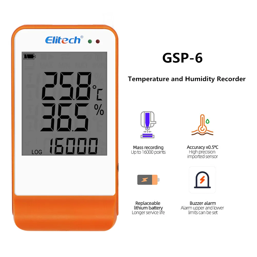 

High Precision Data Recorder RC-4/4HC/5/5+/GSP-6 Digital USB Temperature Humidity Logger with Internal Sensor