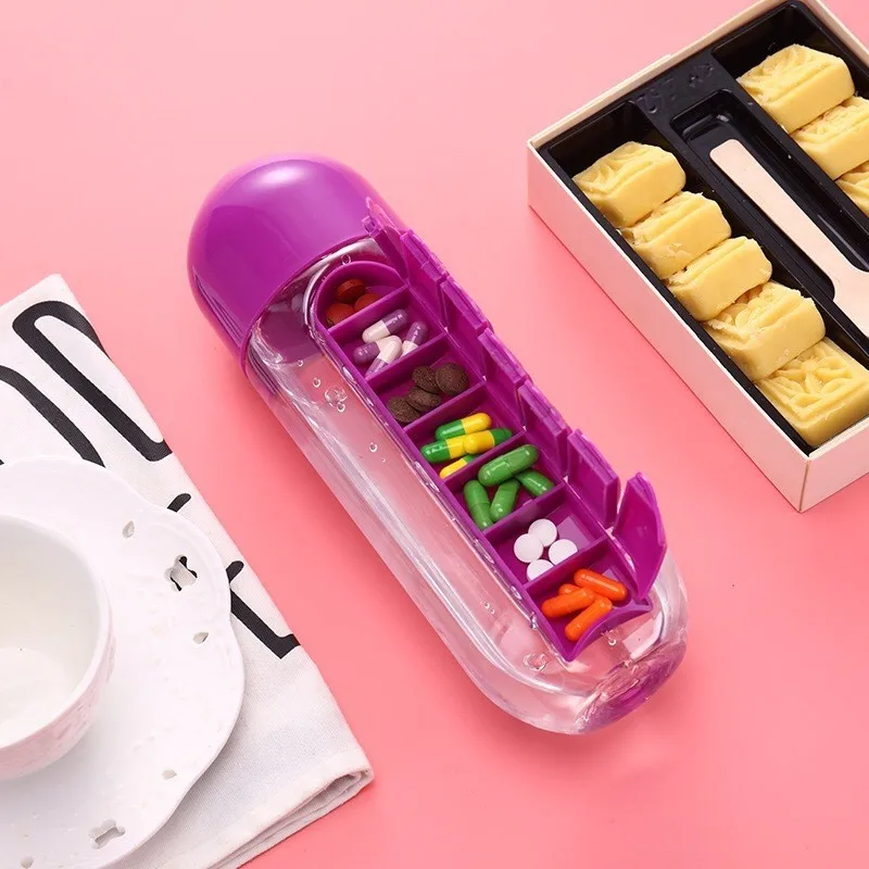 600ml 2 In 1 Medicine Box Water Cup Large Capacity Outdoor Travel Portable Water Bottle Household Water Cup 
600ml 2 In 1 Medicine Box Water Cup Large Capacity Outdoor Travel Portable Water Bottle Household Water Cup