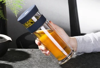 Double Wall Borosilicate Glass Water Bottle With Tea Infuser Filter Creative Water Tea Bottle 300ml 400ml With Portable Bag
Double Wall Borosilicate Glass Water Bottle With Tea Infuser Filter Creative Water Tea Bottle 300ml 400ml With Portable Bag