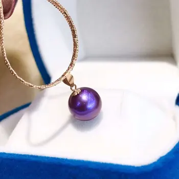 D330 Pearl Pendant Fine Jewelry Solid 18K Gold Natural 9-10mm Fresh Water Almost Round Purple Pearl Pendant Necklace for Women
D330 Pearl Pendant Fine Jewelry Solid 18K Gold Natural 9-10mm Fresh Water Almost Round Purple Pearl Pendant Necklace for Women