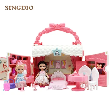 Multifunctional bag play house doll house bedroom simulation cute doll children toys
Multifunctional bag play house doll house bedroom simulation cute doll children toys