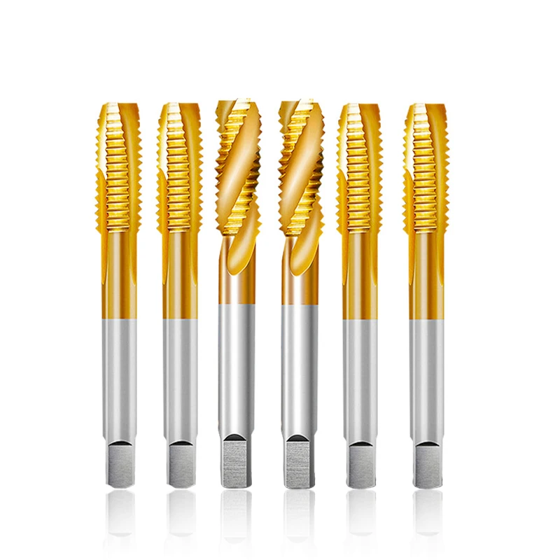 Thread Tap HSS Taps TiN Coating Metric Screw Taps M3-M24 Spiral Pointed Taps Square Shank For Metalworking Tools Machine Tap
Thread Tap HSS Taps TiN Coating Metric Screw Taps M3-M24 Spiral Pointed Taps Square Shank For Metalworking Tools Machine Tap