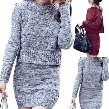 Dress Women Long Sleeve O-Neck Sweater Set Fashion Simple Solid Color Pullover Casual Elastic Skinny Sexy Short Sweater Dress wo
Dress Women Long Sleeve O-Neck Sweater Set Fashion Simple Solid Color Pullover Casual Elastic Skinny Sexy Short Sweater Dress wo