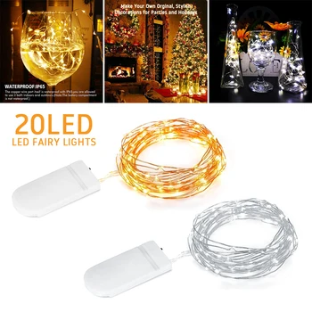 LED Fairy Lights Waterproof Copper Wire LED String 2032 Button Batteries Christmas Halloween Wedding Decoration 2M 20 Lamps
LED Fairy Lights Waterproof Copper Wire LED String 2032 Button Batteries Christmas Halloween Wedding Decoration 2M 20 Lamps