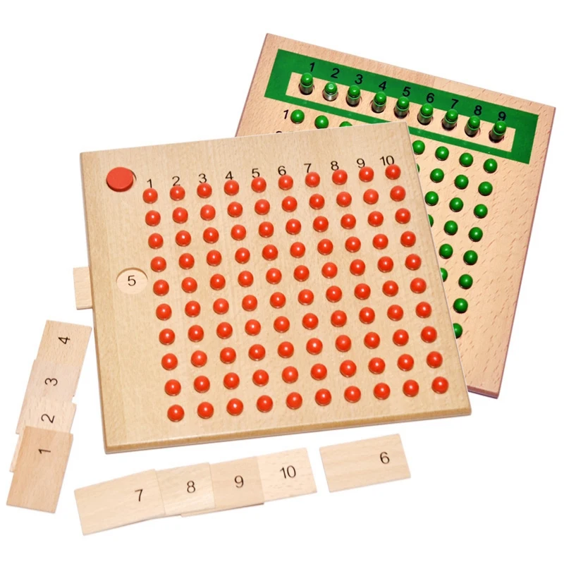 

Montessori Educational Wooden Toy Multiplication And Division Bead Board For Early Childhood Preschool Training -Family Version