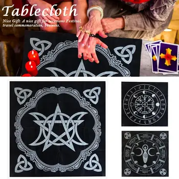 49 X 49CM Tarot Cloth Board Game Black Divination Tablecloth Table Cover Playing Cards Tarot Games Cloth 
49 X 49CM Tarot Cloth Board Game Black Divination Tablecloth Table Cover Playing Cards Tarot Games Cloth