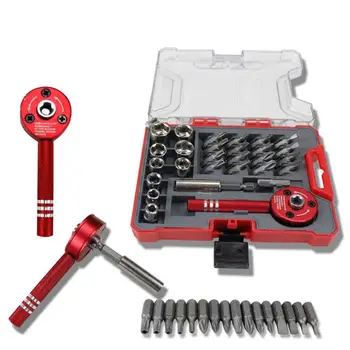 8197 Aluminum Ratchet Set 28Pcs Ratchet Screwdriver Set Multi-Function Disassembly Tool Mobile Computer Small Repair Tool
8197 Aluminum Ratchet Set 28Pcs Ratchet Screwdriver Set Multi-Function Disassembly Tool Mobile Computer Small Repair Tool