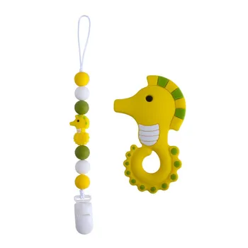 Baby Pacifier Clips Holder Chain with Hippocampus Teether Set Baby Dummy Clips Teething Toy Set Newborn Shower Gifts BPA FREE
Baby Pacifier Clips Holder Chain with Hippocampus Teether Set Baby Dummy Clips Teething Toy Set Newborn Shower Gifts BPA FREE