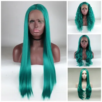 Deep Wave Curly Straight Wig Side Part Synthetic Lace Front Wig Heat Resistant Fiber Hair Green Blue Wigs Natural Hairline
Deep Wave Curly Straight Wig Side Part Synthetic Lace Front Wig Heat Resistant Fiber Hair Green Blue Wigs Natural Hairline