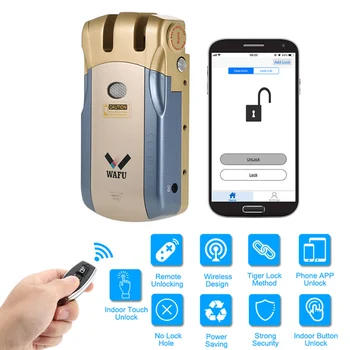 Bluetooth Wireless smart APP Remote Control Electric door Lock Invisible Keyless Entry Door Lock with 4 Remote Control
Bluetooth Wireless smart APP Remote Control Electric door Lock Invisible Keyless Entry Door Lock with 4 Remote Control