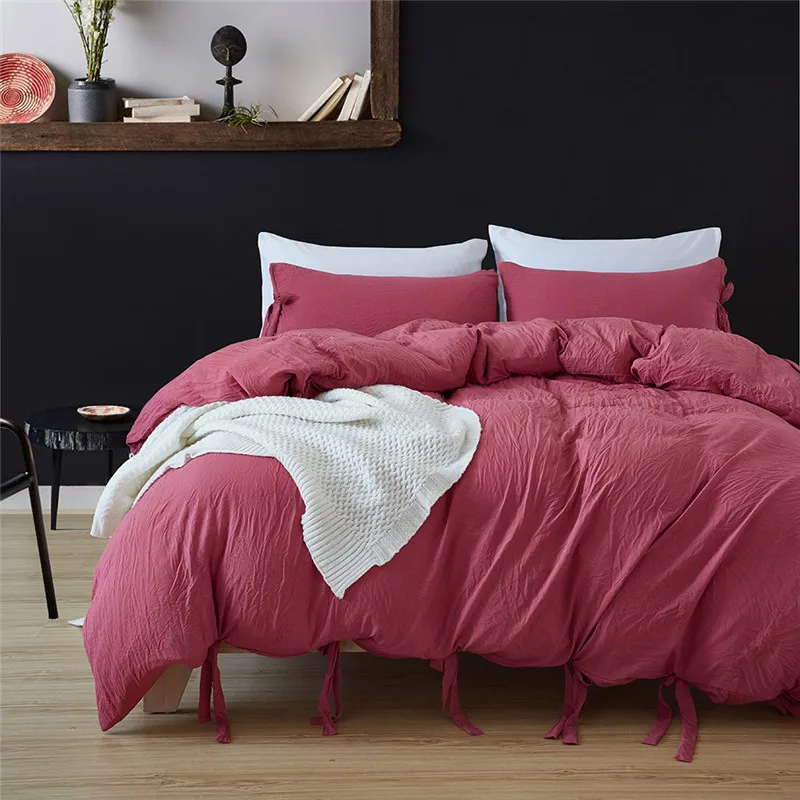 HM Life Duvet Cover Sets Twin Queen King Size Comfortable Simple Style Bedding Sets Pillowcase Solid Lace-up Soft Bedclothes
HM Life Duvet Cover Sets Twin Queen King Size Comfortable Simple Style Bedding Sets Pillowcase Solid Lace-up Soft Bedclothes