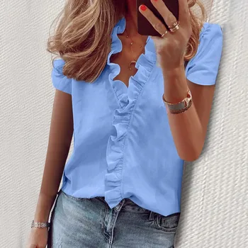 Ruffle Elegant Women Blouse Sexy V-Neck Summer 2020 Ladies Tops Fashion Womens Tops And Blouses
Ruffle Elegant Women Blouse Sexy V-Neck Summer 2020 Ladies Tops Fashion Womens Tops And Blouses