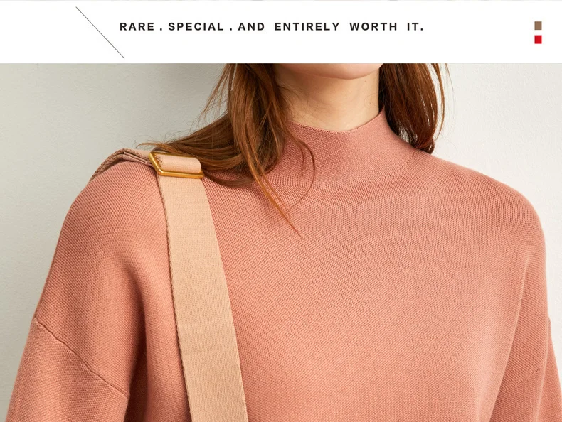 Amii minimalist Korean fashion knitting suit womens new half high neck sweater soft knit pant 11940516