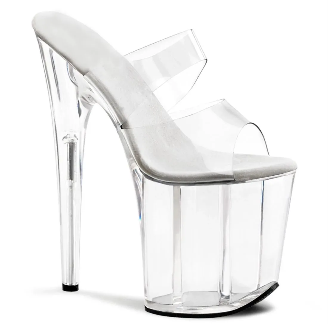 Transparent uppers crystal soles 20cm high heels slippers, model banquet stage performance using 8 inch sexy party slippers 
Transparent uppers crystal soles 20cm high heels slippers, model banquet stage performance using 8 inch sexy party slippers