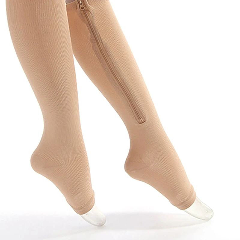 Unisex Compression Socks Elastic Zipper Legs Support Open Toe Knee Stockings Calf Leg Varicosity Support Elastic Socks ZL07
Unisex Compression Socks Elastic Zipper Legs Support Open Toe Knee Stockings Calf Leg Varicosity Support Elastic Socks ZL07