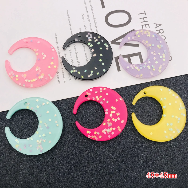 10pcs Hot Selling Big Size Kawaii Moon with Hole Charm Colorful Pendant for Earring Keychain Scrapbooking, DIY Making, Necklace
10pcs Hot Selling Big Size Kawaii Moon with Hole Charm Colorful Pendant for Earring Keychain Scrapbooking, DIY Making, Necklace